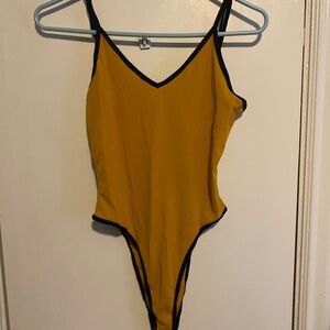 SHEIN Mustard and Black Bodysuit
